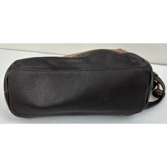 The Sak Kendra Purse Brown Two Tone Leather Medium Shoulder Hobo Bag Some Wear - Picture 3 of 11